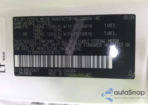 2024 Lexus Rx 350H Premium из США, поврежденный, VIN 2T2BBMCA9RC036170